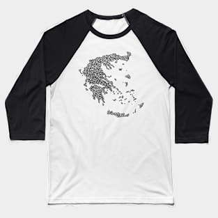 Greece Map Design Baseball T-Shirt